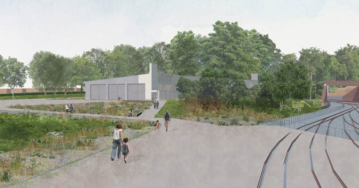 CGI of new hall building at Locomotion